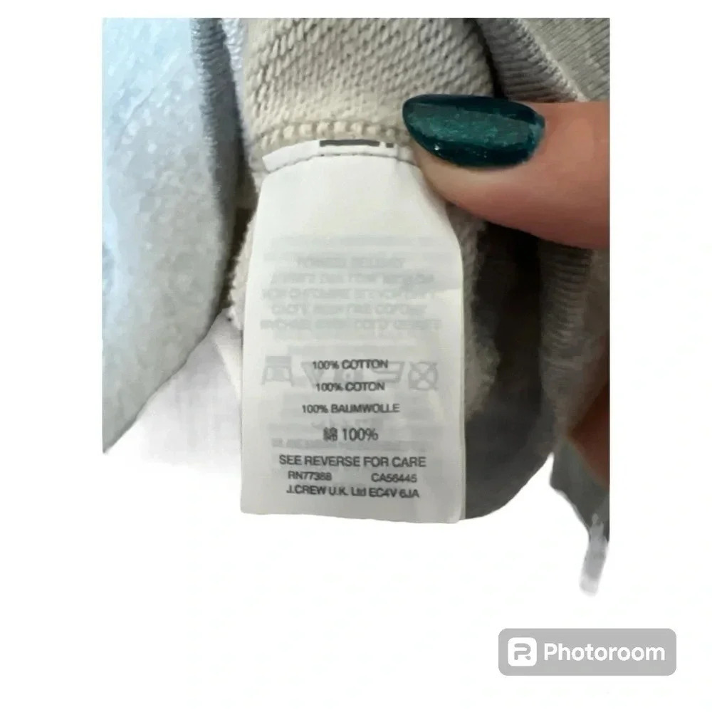 J.Crew asymmetrical ruffle pullover sweatshirt grey and black size: Small - Picture 5 of 8